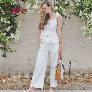 Everlane Wide-Leg Crop Pant in Bone Size 14
